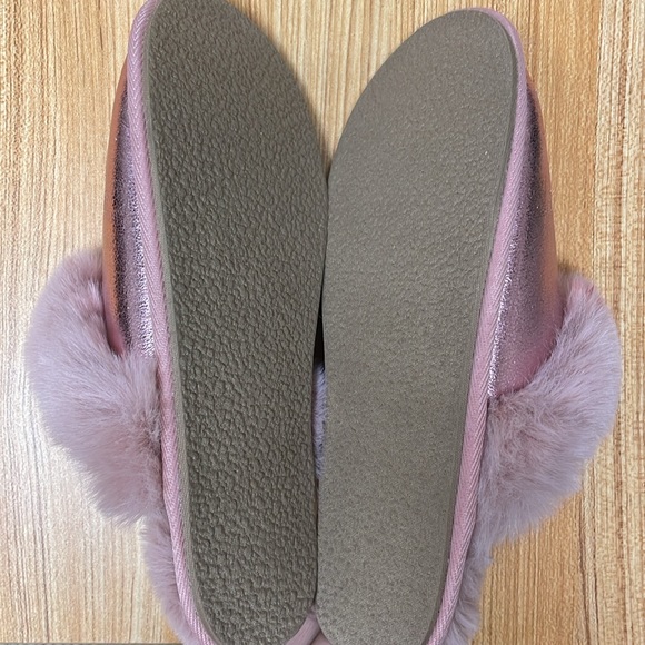 Anthropologie like new rose  color Metallic Scuff Slippers size small 5/6 - Picture 12 of 15